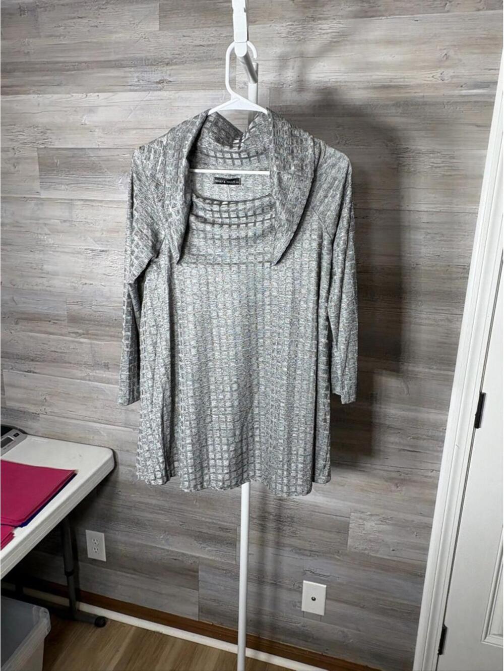 SALE!! Nally & Millie Light Grey Cowl Neck Sweater 1678